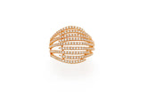 Fashionable Design Rose Gold Colour 925 Sterling Silver Ring studded with CZ